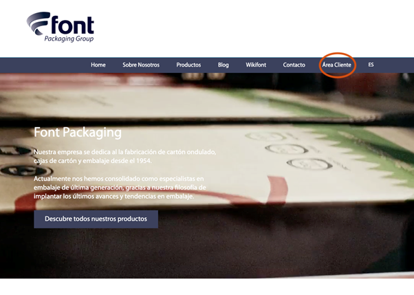 Font Packaging atencion cliente web